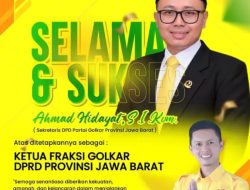 Asep Yusup Salim Ucapkan Selamat Atas  Terpilihnya Ahmad Hidayat Sebagai Ketua  Fraksi Golkar DPRD Jabar